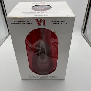 Metrokane V1 Vacuum Decanter Lead-Free Crystal Wine Preserver Set 50oz New